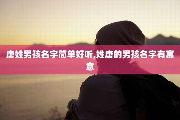 唐姓男孩名字简单好听,姓唐的男孩名字有寓意