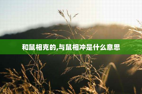 和鼠相克的,与鼠相冲是什么意思