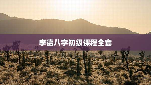 李德八字初级课程全套