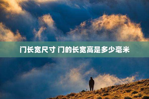 门长宽尺寸 门的长宽高是多少毫米