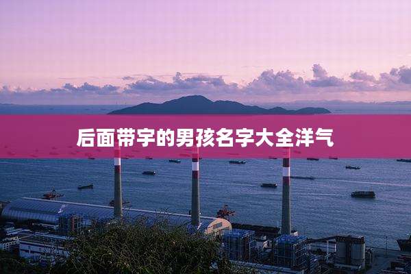 后面带宇的男孩名字大全洋气