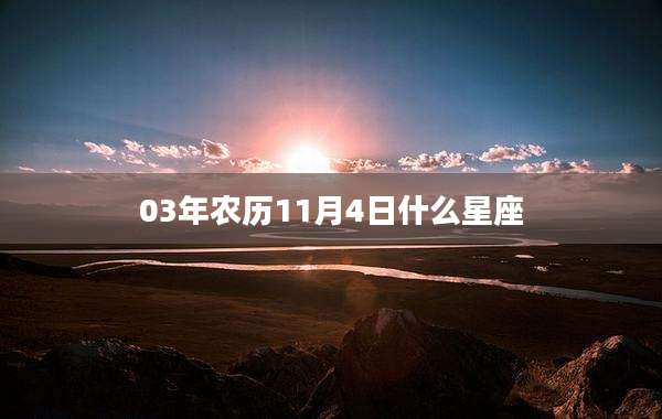 03年农历11月4日什么星座