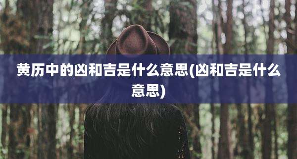 黄历中的凶和吉是什么意思(凶和吉是什么意思)