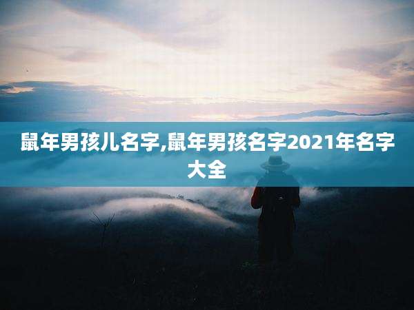 鼠年男孩儿名字,鼠年男孩名字2021年名字大全