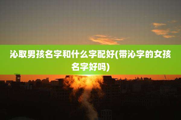 沁取男孩名字和什么字配好(带沁字的女孩名字好吗)