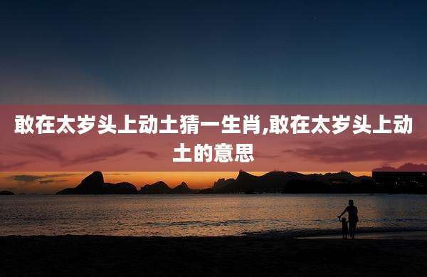 敢在太岁头上动土猜一生肖,敢在太岁头上动土的意思