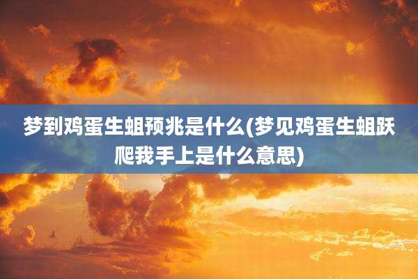 梦到鸡蛋生蛆预兆是什么(梦见鸡蛋生蛆跃爬我手上是什么意思)