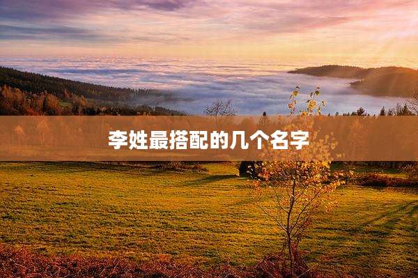 李姓最搭配的几个名字