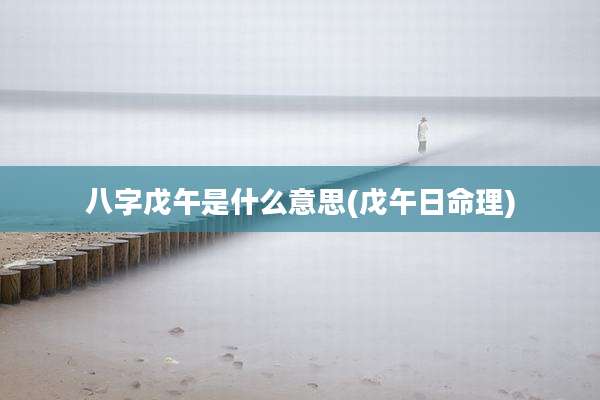 八字戊午是什么意思(戊午日命理)