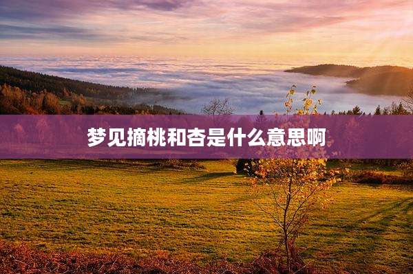 梦见摘桃和杏是什么意思啊