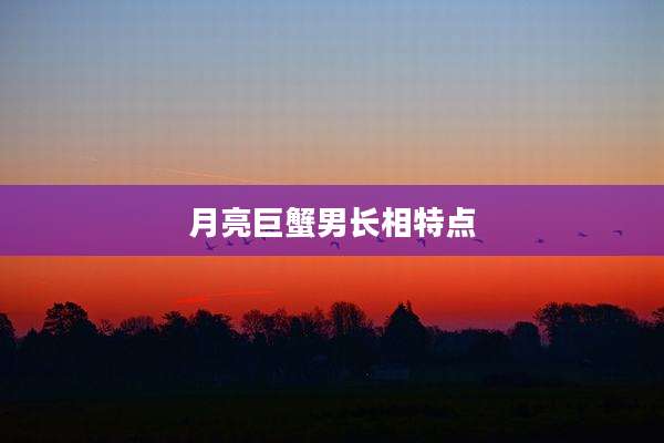 月亮巨蟹男长相特点