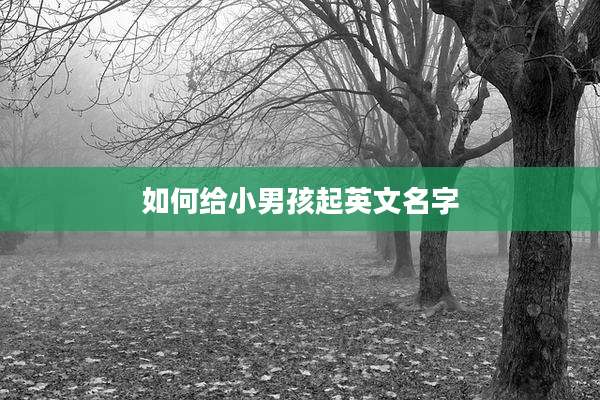 如何给小男孩起英文名字