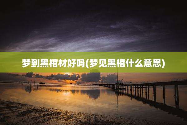 梦到黑棺材好吗(梦见黑棺什么意思)