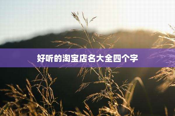好听的淘宝店名大全四个字