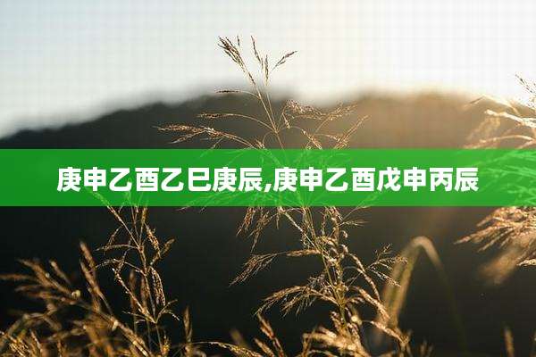 庚申乙酉乙巳庚辰,庚申乙酉戊申丙辰