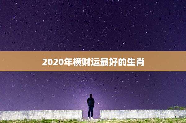 2020年横财运最好的生肖