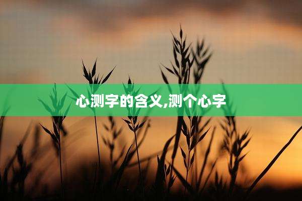 心测字的含义,测个心字