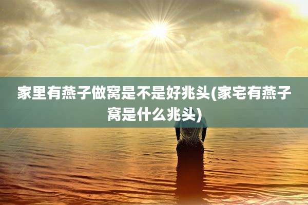 家里有燕子做窝是不是好兆头(家宅有燕子窝是什么兆头)