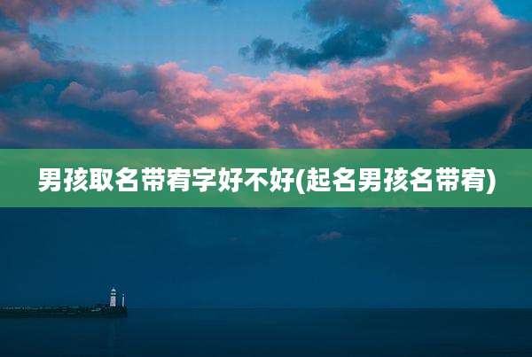 男孩取名带宥字好不好(起名男孩名带宥)