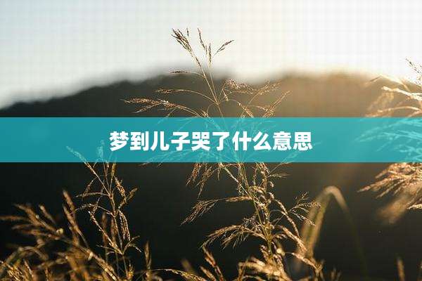 梦到儿子哭了什么意思
