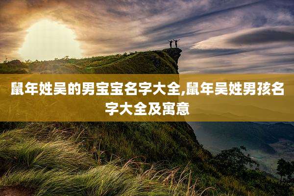 鼠年姓吴的男宝宝名字大全,鼠年吴姓男孩名字大全及寓意