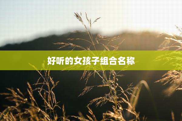 好听的女孩子组合名称