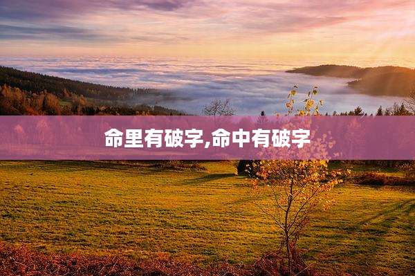 命里有破字,命中有破字