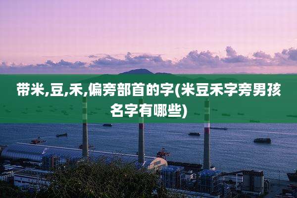 带米,豆,禾,偏旁部首的字(米豆禾字旁男孩名字有哪些)