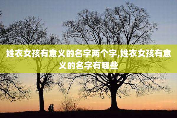 姓衣女孩有意义的名字两个字,姓衣女孩有意义的名字有哪些