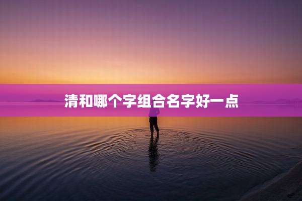 清和哪个字组合名字好一点