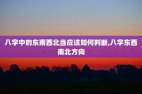 八字中的东南西北当应该如何判断,八字东西南北方向