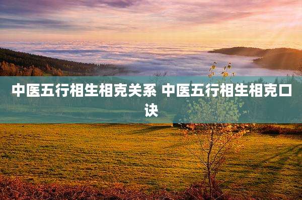 中医五行相生相克关系 中医五行相生相克口诀