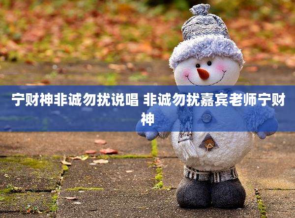 宁财神非诚勿扰说唱 非诚勿扰嘉宾老师宁财神