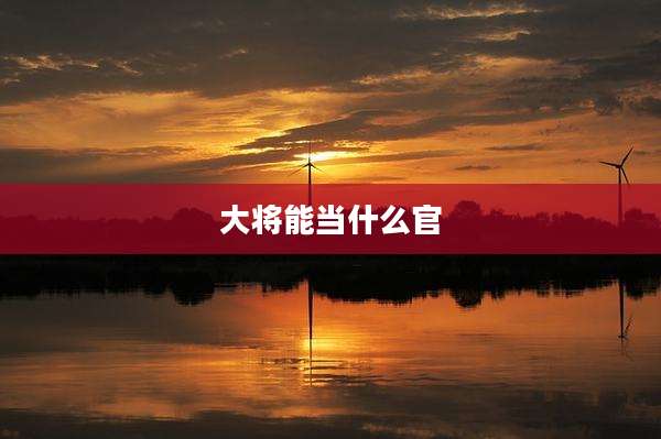 大将能当什么官