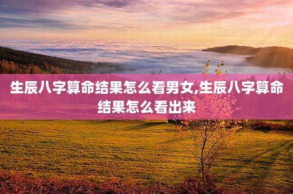 生辰八字算命结果怎么看男女,生辰八字算命结果怎么看出来