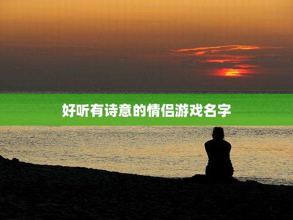 好听有诗意的情侣游戏名字