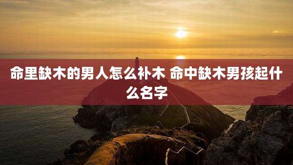 命里缺木的男人怎么补木 命中缺木男孩起什么名字