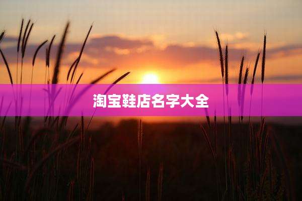 淘宝鞋店名字大全