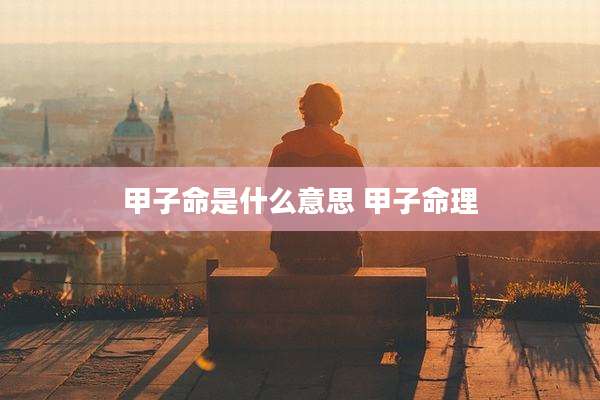 甲子命是什么意思 甲子命理