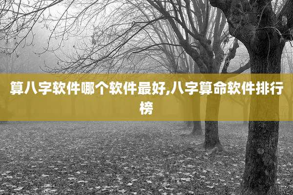 算八字软件哪个软件最好,八字算命软件排行榜