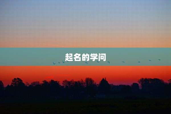 起名的学问