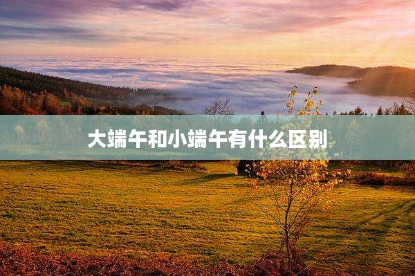 大端午和小端午有什么区别