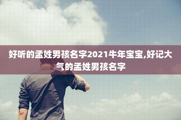 好听的孟姓男孩名字2021牛年宝宝,好记大气的孟姓男孩名字