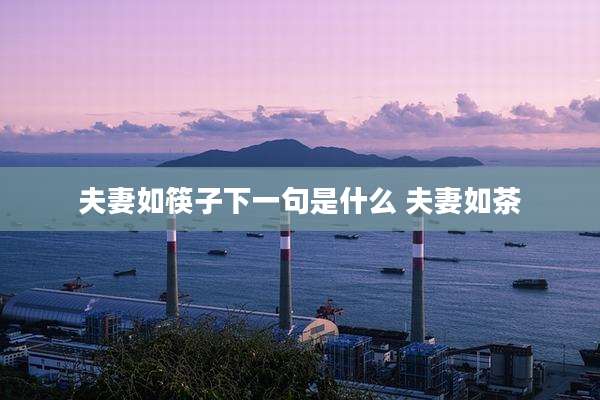 夫妻如筷子下一句是什么 夫妻如茶