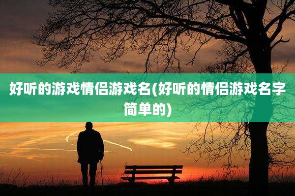 好听的游戏情侣游戏名(好听的情侣游戏名字简单的)