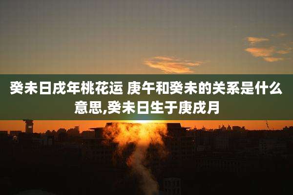 癸未日戌年桃花运 庚午和癸未的关系是什么意思,癸未日生于庚戌月