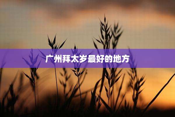 广州拜太岁最好的地方