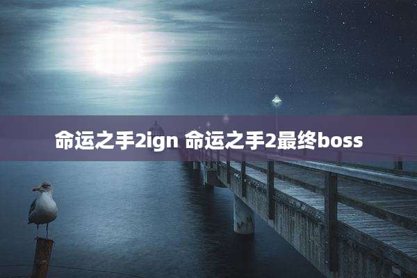 命运之手2ign 命运之手2最终boss