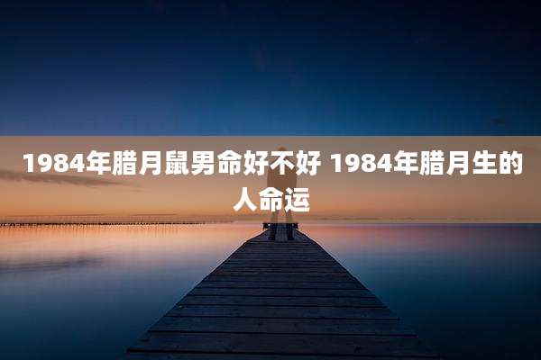1984年腊月鼠男命好不好 1984年腊月生的人命运