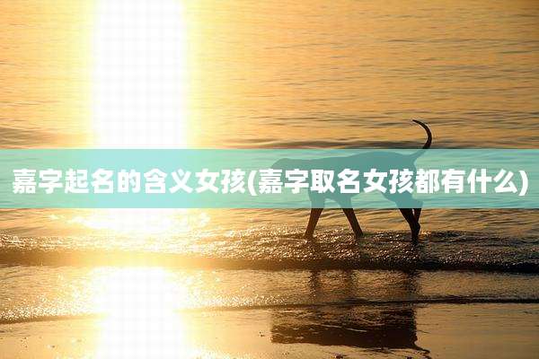 嘉字起名的含义女孩(嘉字取名女孩都有什么)